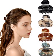 4PCS French Acetate Hair Claw Clips for Non-Slip Small Medium Jaw Clips wit...