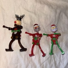 Z Wind Ups Lot of 3 Christmas Noggin Bops Santa x2 Rudy 2010