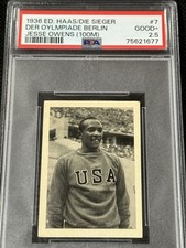 1936 Ed. Haas Die Sieger Olympiade Berlin Jesse Owens (100m) USA PSA 2.5