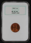 1917 1 CENT - MS 65 RD - NGC