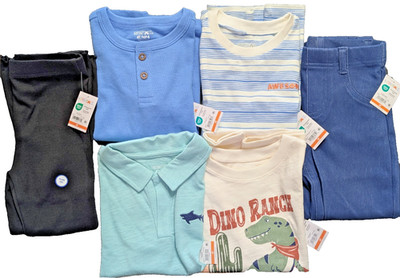 Garanimals Toddler 6pc Bundle Set 4T NWT Dino Ranch Shark Polo Henley Jeggings