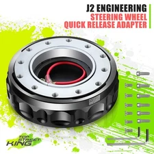 J2 6-Bolt Steering Wheel Low Profile Twist Lock Hub Quick Release Adapter Black