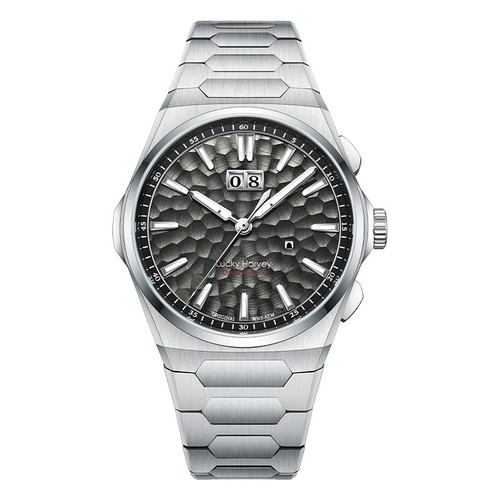 Lucky Harvey Herren Limited Edition Glockenspiel gehämmertes Zifferblatt automatische Uhr 40mm