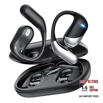 Ultra Open Ear Headphones,Over Ear Bone Conduction Earbuds with Space Black