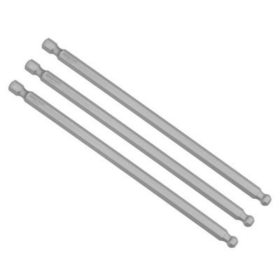 3Pcs Ball End Hex Bits 1/4'' Hex Shank 150mm Magnetic H6 Head Screwdriver Bit