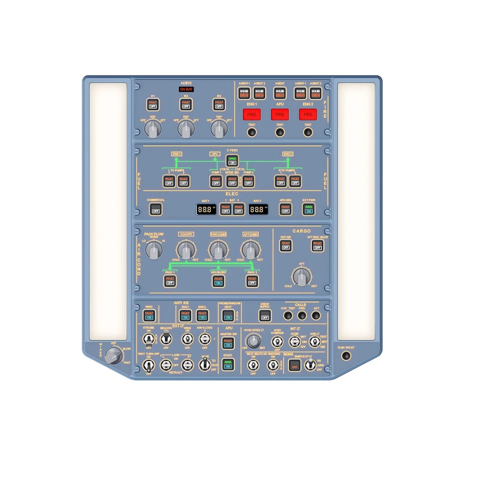 WINGFLEX A320 Overhead Panel with IRS & Lighting Panels for Airbus PC Flight Sim - Image 2 of 4