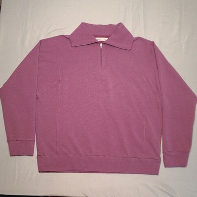 Pacas Quarter Zip Pullover Womens Size L Purple Alpaca Blend Raglan Sweatshirt