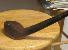 Splice Neck (Scare Head) Wood Hickory Shaft Driver Golf Club Circa 1910
