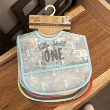 Chick Pea 12 Pack Baby Bibs - Baby's First Year - 12 Monthly Milestone Bibs