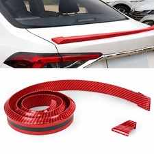5ft Red Carbon Fiber Rubber Car Spoiler Wing Rear Window Top Molding Lip Trim