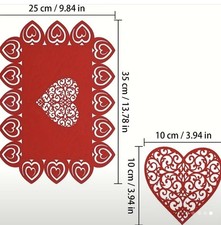 Valentinstag Atmosphäre Filz Tischsets & Untersetzer Set, NEU