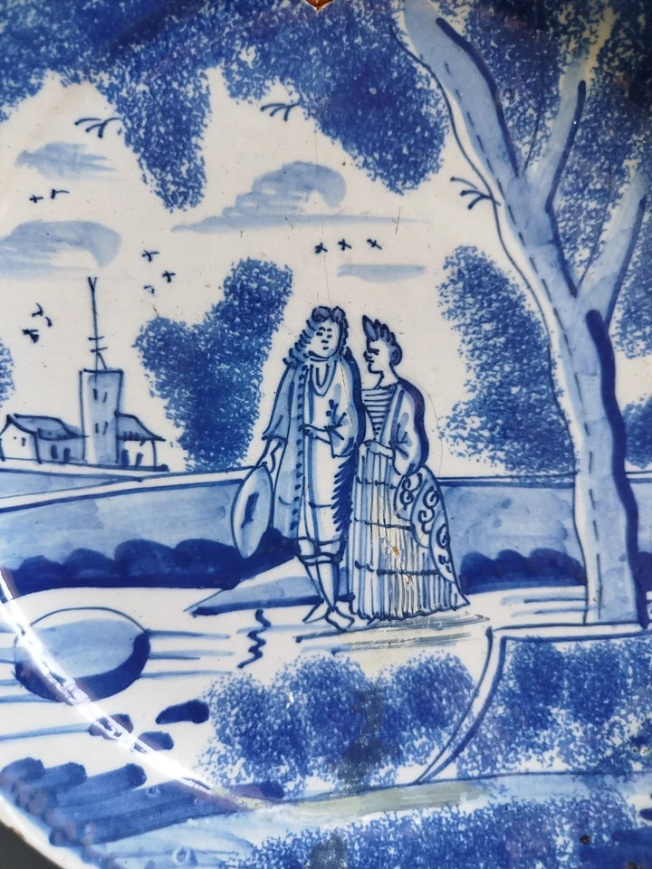 Assiette Faïence Anglaise Style Delft English Delftware XVIIème - XVIIIème  - Photo 2/4