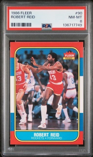 1986 Fleer #90 Robert Reid - PSA 8