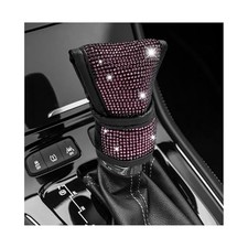 Bling Auto Gear Shift Knob Cover, Crystal Glitter Car Knob Gear Stick Pink