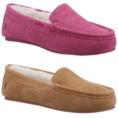 Hush Puppies Damen Annie Mokassin Hausschuhe Kunstfell Memory Foam Slipper Komfort