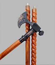 Walking Stick Viking Wooden Walking Cane for Men and Women Handle Nautical Style