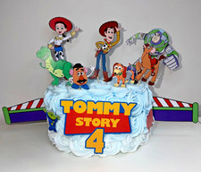 Personalised Name & Age Toy Story birthday cake topper Woody Buzz Jessie