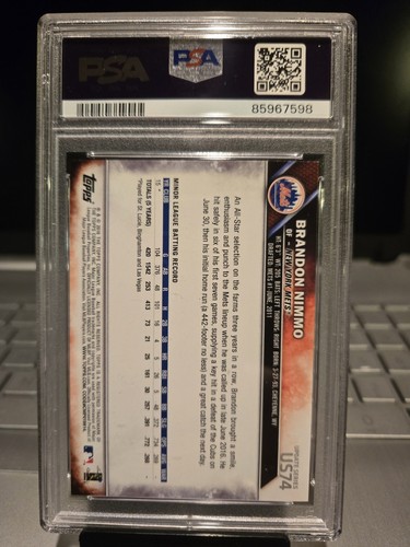 2016 Topps Update Brandon Nimmo Rookie #US74 Gem Mt. 10 New York Mets. " POP-43. - Picture 9 of 9