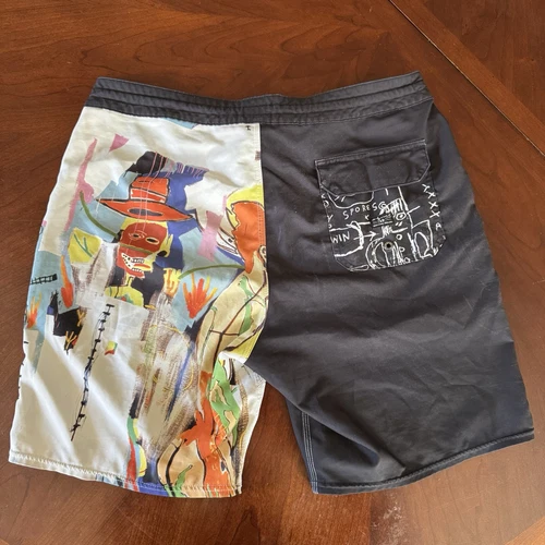 Boardshorts Billabong para hombre 34 Andy Warhol Jean Michel Basquiat 19” entrepierna raro - Imagen 17 de 21