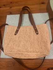 Rag N Bone Natural Straw Tote Bag 2 Way
