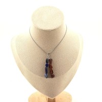 A Bijoux Collier 4 Perlen Lapis Lazuli Aus Pakistan + 4 P