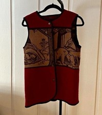 Vintage Pendleton Originals Wildlife Wool Vest Red Bear Deer Snap Front