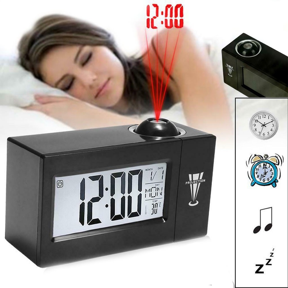 Sveglia Con Proiettore Da Soffitto Mesqool - 320°, Doppia Sveglia, USB Type-C - Foto 12