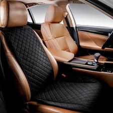 Faux Suede Front Car Seat Cover   Non-Slip Bucket Seat Protector BLACK WS SU