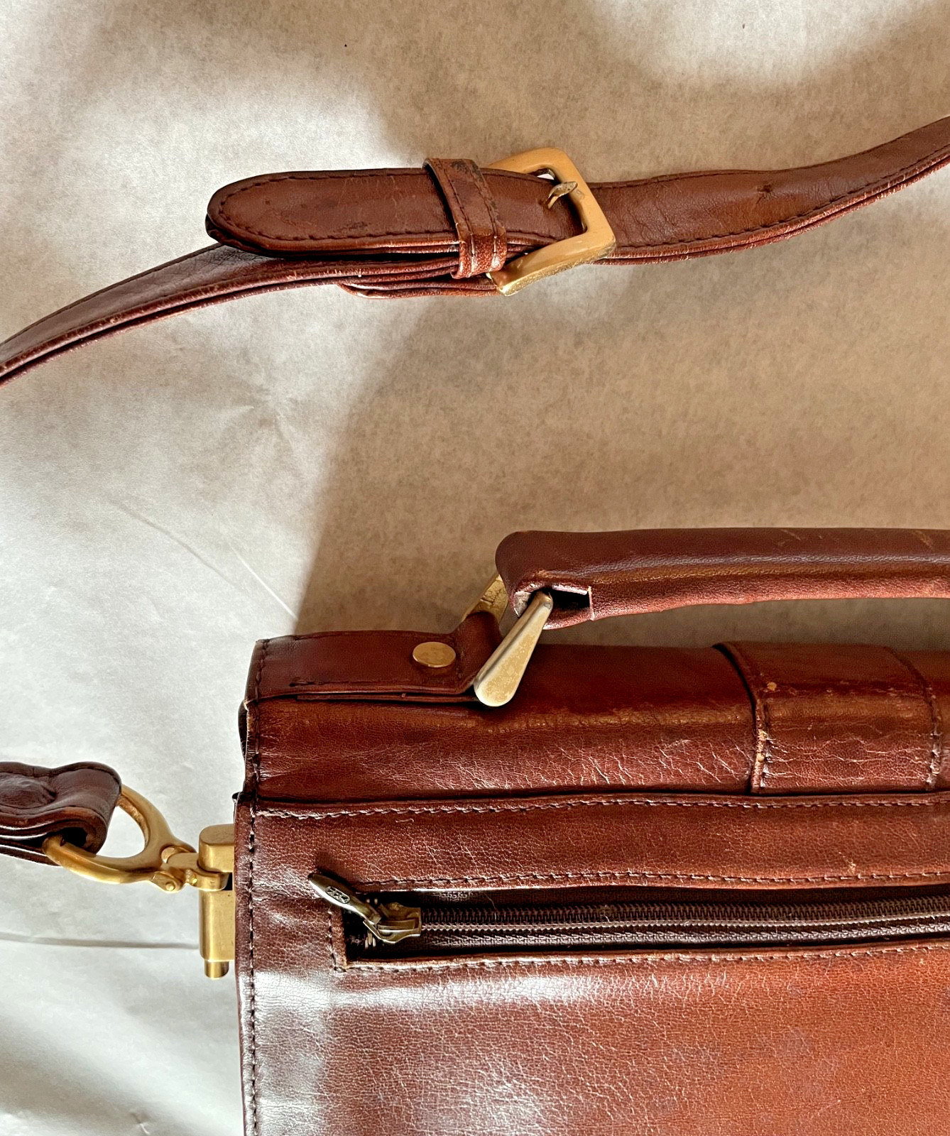 Vintage Leather Locking Document Briefcase with s… - image 12