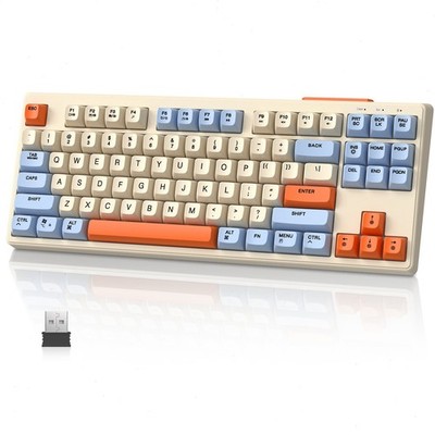 ZIYOULANG M87 87 Tasten Drahtlose Membrantastatur Bluetooth/2,4GHz für Büro Game