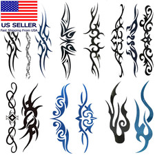 6 Sheets Mix Tribal Fake Tattoos Small Temporary Tattoo Blue Black Tribal Tattoo