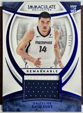 2024-25 Immaculate Zach Edey RC Blue 12/25 Remarkable Rookie Jerseys #RRJ-ZED