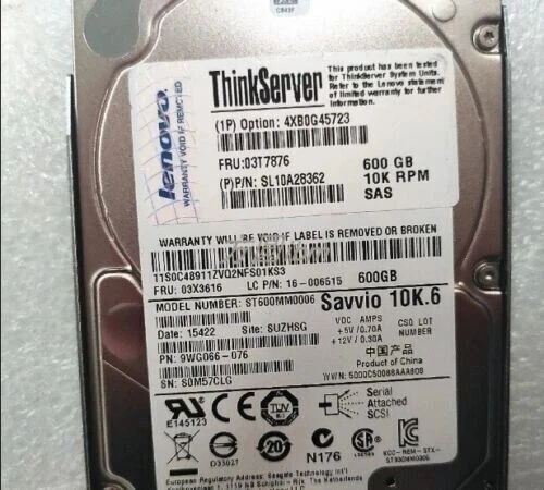 Lenovo 03T7876 600GB ThinkServer SAS 10K RPM 2.5'' Hard Drive 4XB0G45723 03X3616 - Image 2 of 4