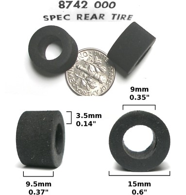 2pc 1975 Aurora AFX 4-Gear Specialty HO Slot Funny Car LARGE DRAG TIRES #8742