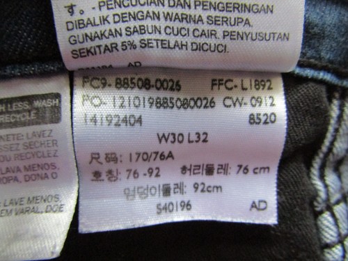 Jeansy Levi's 508 regularne zwężane męskie W30 L32 ciemnoniebieskie stretch dżinsowe LEVD053 - Zdjęcie 5 z 5