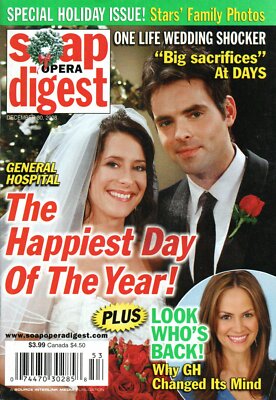 Soap Opera Digest Dec. 30 2008 Kimberly McCullough Jason Thompson Jeanne Cooper