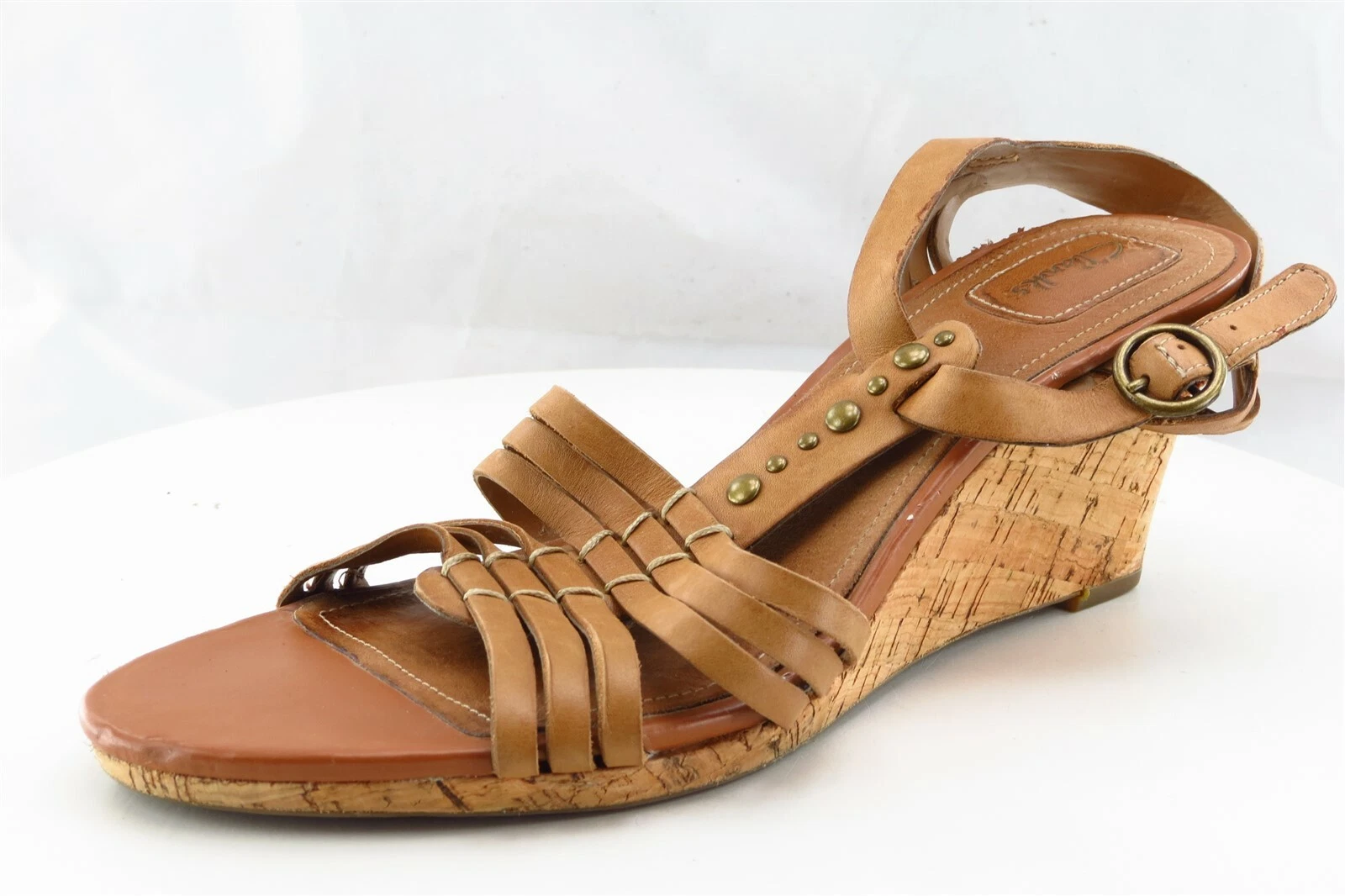 Sandali donna Clarks taglia 8 5 M in pelle di gladiatore marrone 85536