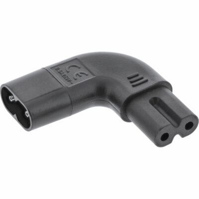 InLine  Netzadapter IEC 60320 C8 / C7 linkszu rechts gewinkelt 2pol. schwarz