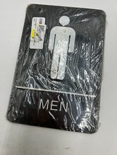 Men's  Women's Restroom Sign for Business Black Size 9 x 6 Inch