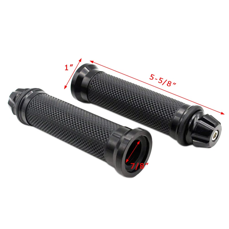 Motorcycle Rubber 7/8" Handlebar Hand Grips Black For Yamaha Vmax R6 R1 FZ-07 US - Image 4 of 4