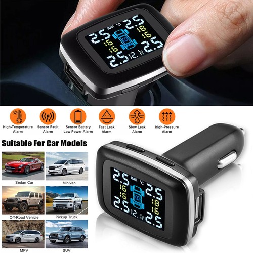 TPMS Car LCD Wireless Tire Pressure Monitoring System With 4 External Sensors