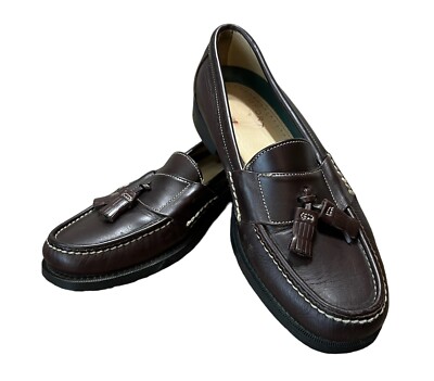 dexter mens size 10.5 wide shoes brown leather tasseled  slip on comfort loafers _57.JPG?set_id=880000500F main image 4