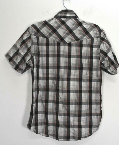 Twenty X Mens Tartan Plaid Short Sleeve Flap Pocket Cotton Button Up Shirt M - Picture 2 of 9