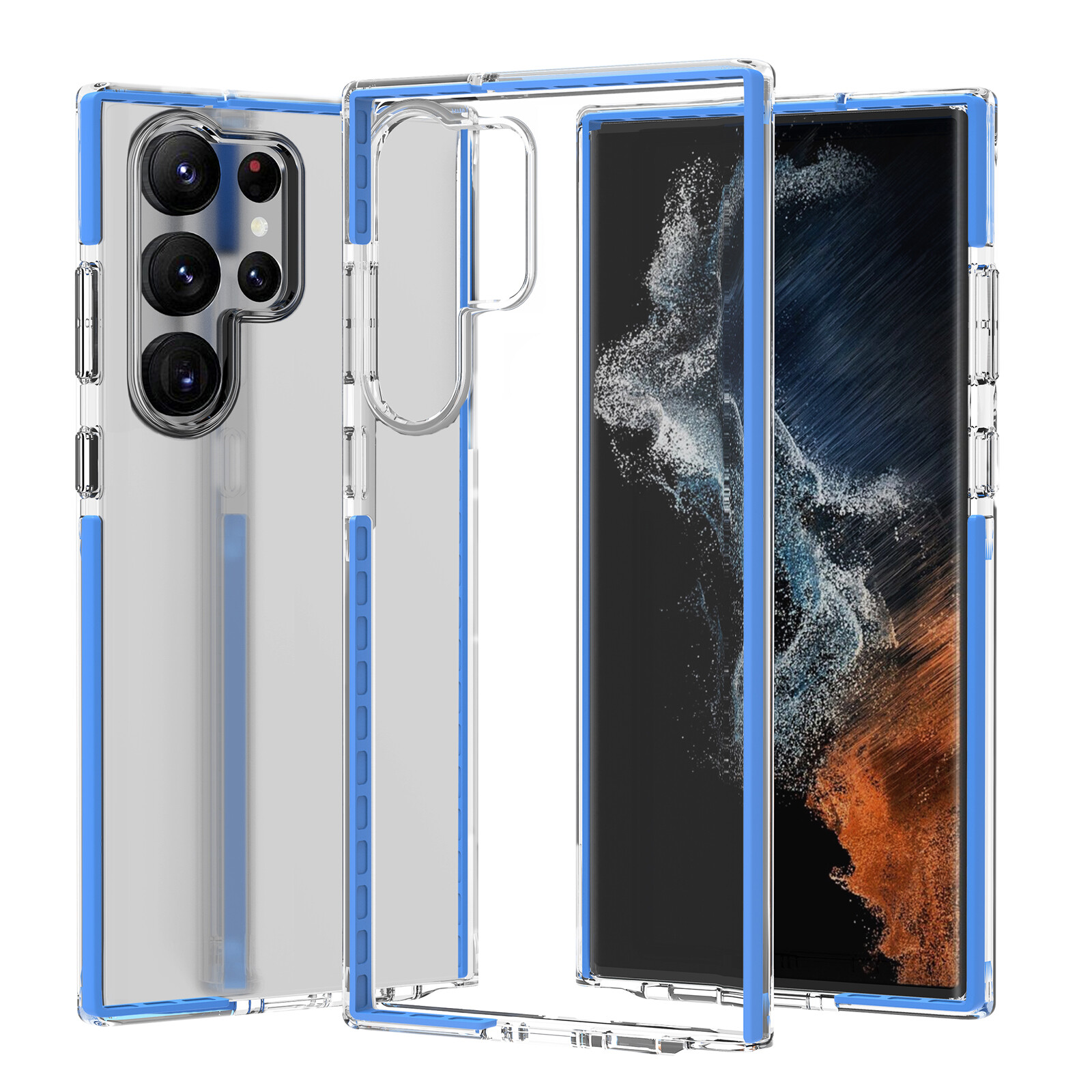 For Samsung S23 Plus Ultra Premium Transparent ClearE Case - Blue-image