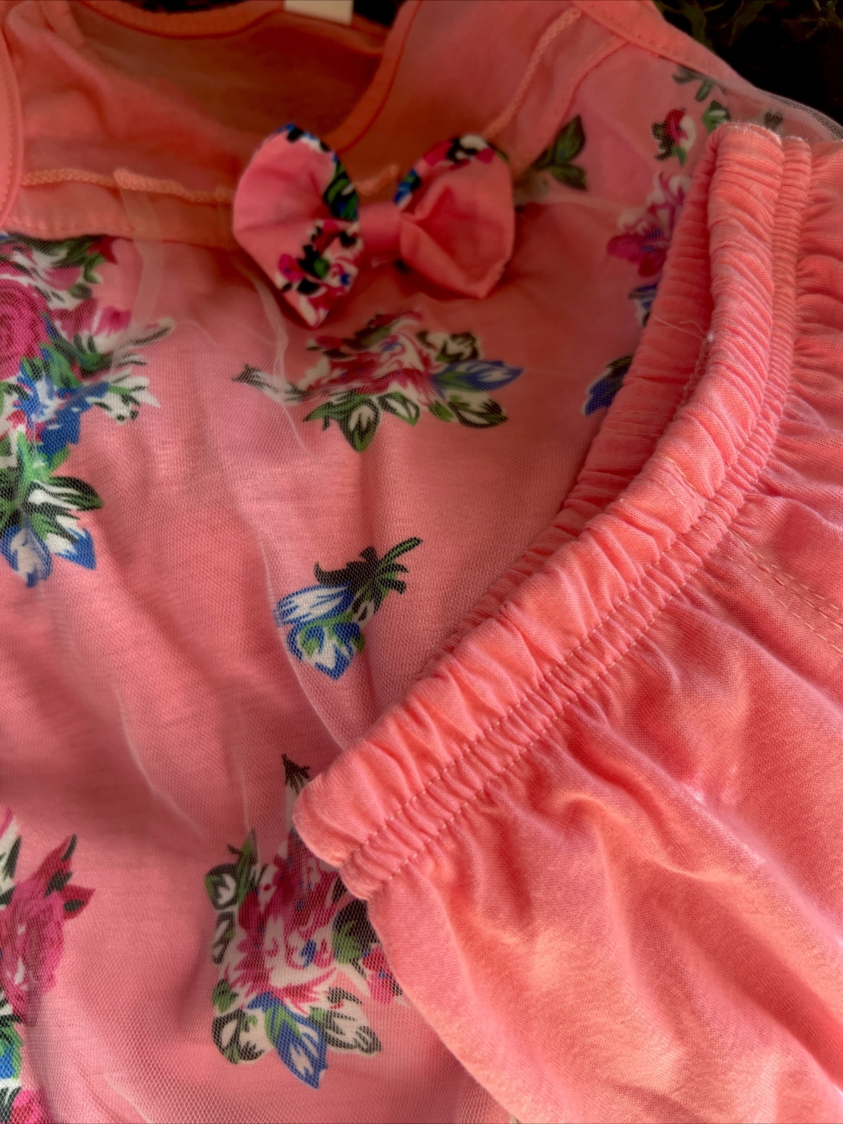 BABY GIRL clothes 912 months SPRING OUTFIT NEW Salmon Pink Floral