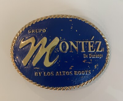 Vintage Belt Buckle Grupa Montez De Durango Los Altos Boots Brass