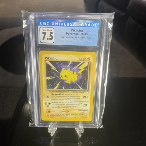 Pokemon Pikachu 70/111 Neo Genesis Unlimited English CGC 7.5