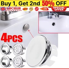4X Round Overflow Cover Tidy Trim Chrome Bathroom Basin Sink Spare Replacement
