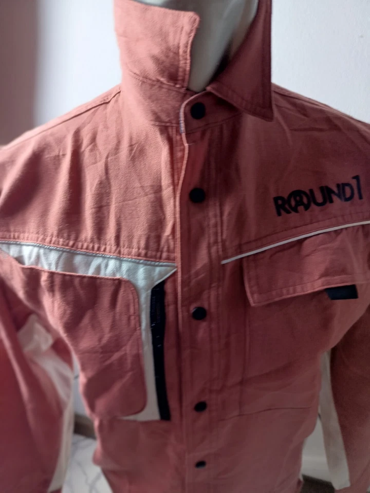 KURODARUMA Japan Work Jacket Collar Long sleeve Staff Jacket Button Up Red | XL - Image 2 of 4