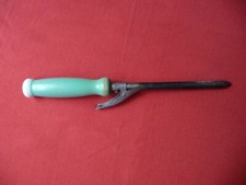 Antique Hair Curler Curling Iron Crimper Green Wooded Handle Electric No Cord